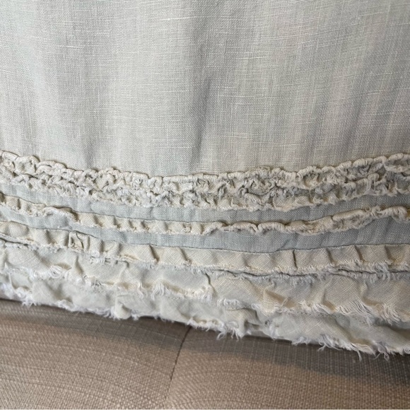 AC:  Relax Tommy Bahamma Beige Linen Ruffle Mini Skirt 19” Size 10 - Picture 5 of 10